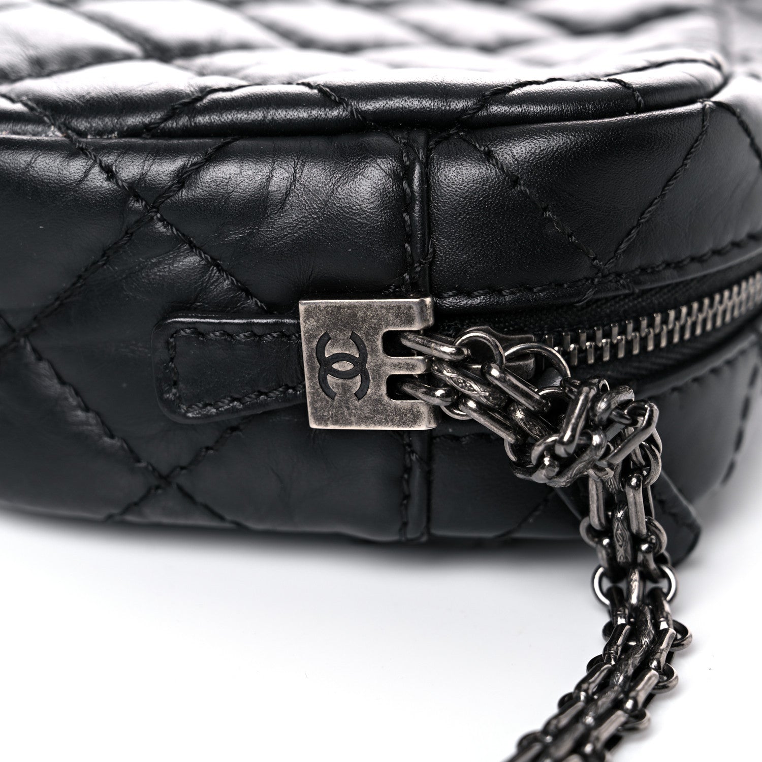 Chanel Aged Calfskin Quilted Mini Reissue Camera Case Black 11 of 12