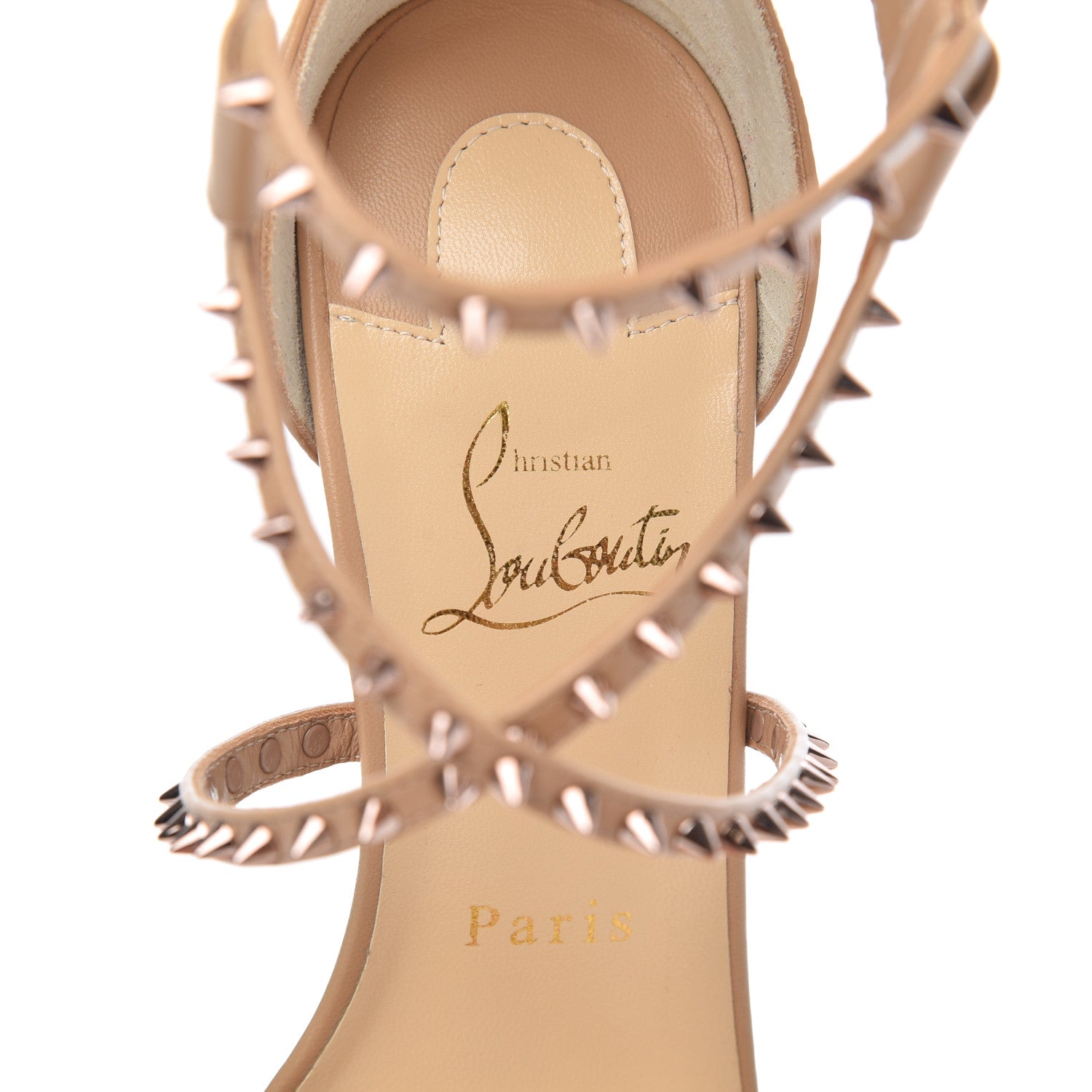 Christian Louboutin Kid Choca Lux 120 Sandals 38 Nude Pink Bronze 6 of 8