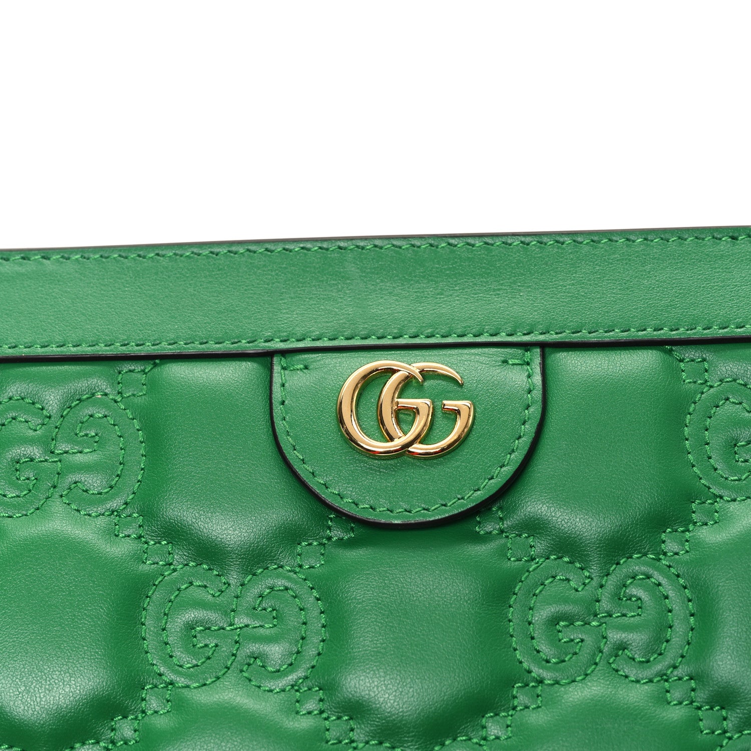 Gucci Calfskin GG Matelasse Small Slim Chain Shoulder Bag Spring Green Natural 8 of 10