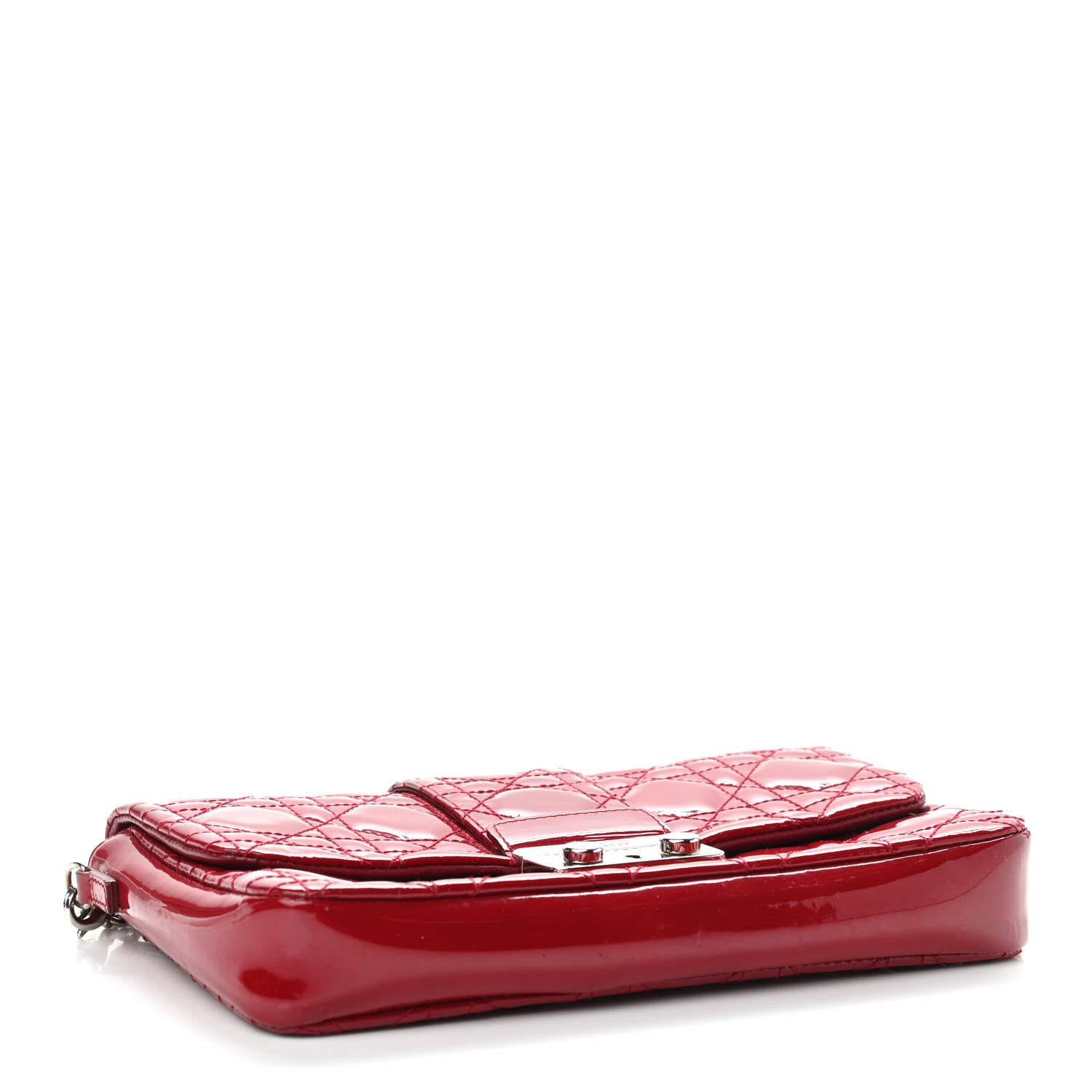 Christian Dior Patent Cannage New Lock Pouch Red 4 of 15