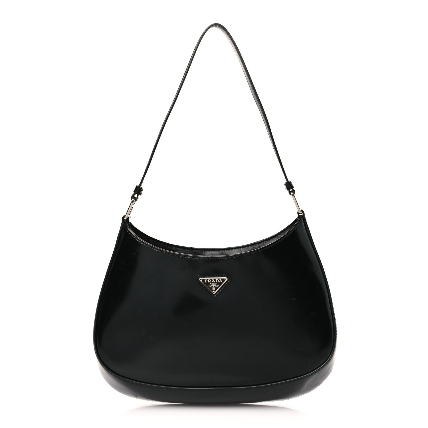 Prada Spazzolato Cleo Shoulder Bag Black 1 of 9