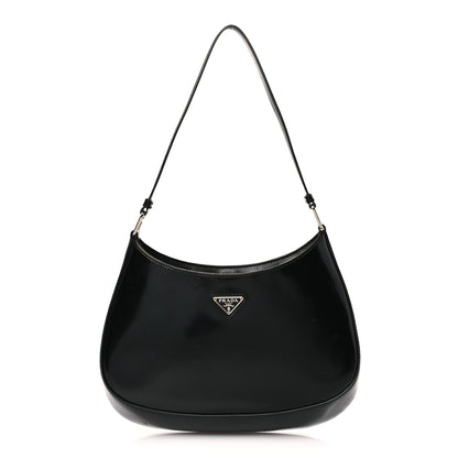 Prada Spazzolato Cleo Shoulder Bag Black 1 of 9