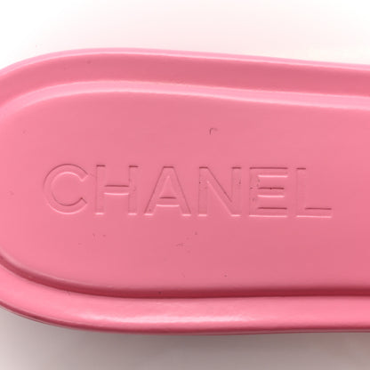 Chanel Calfskin Patent Calfskin Logo Mules 40 Pink Black 7 of 11