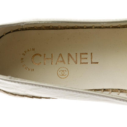 Chanel Distressed Patent CC Espadrilles 40 White 7 of 8
