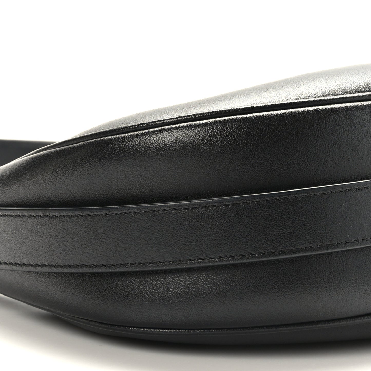 Smooth Calfskin Medium Strap Ava Shoulder Bag Black