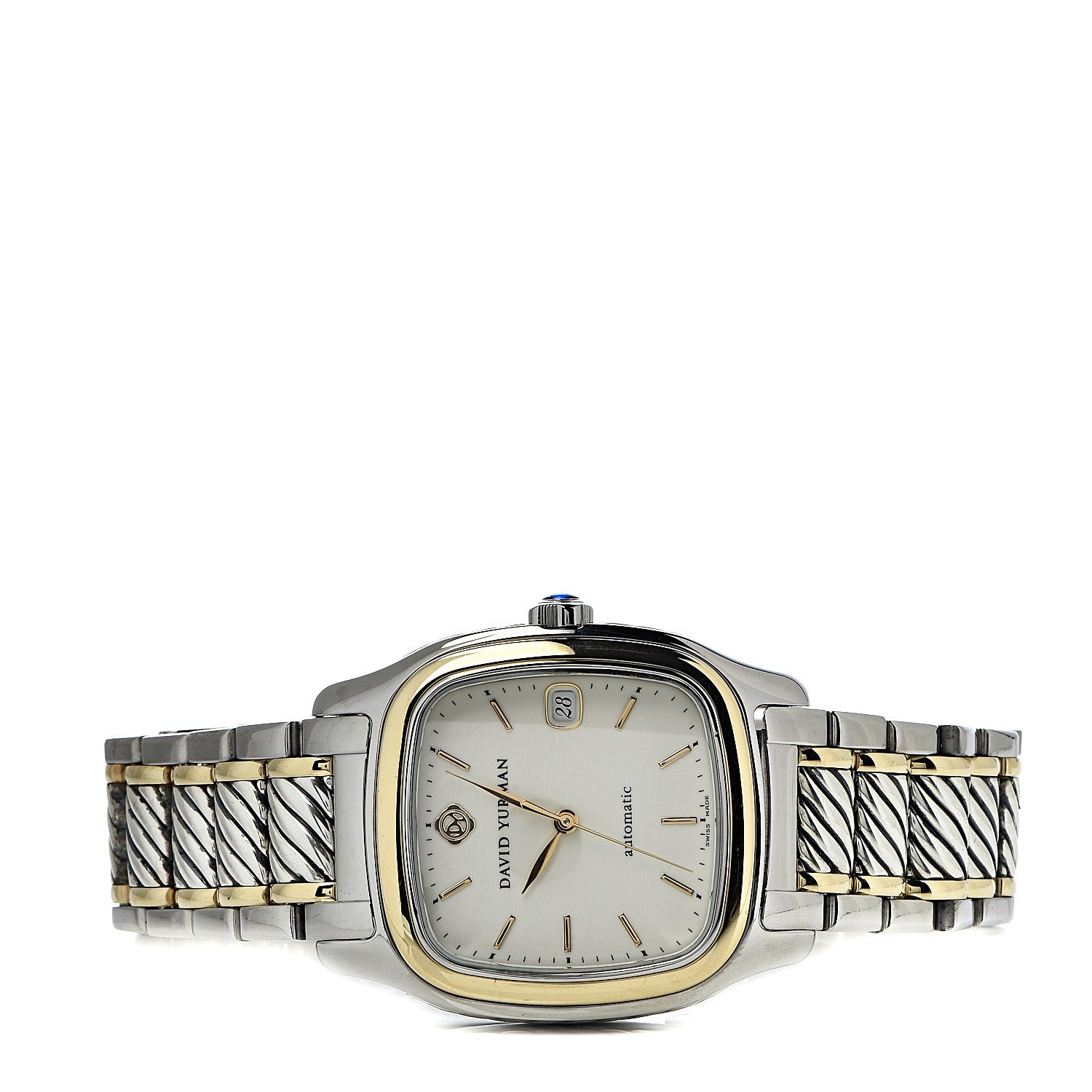 David Yurman Stainless Steel 18K Yellow Gold 35mm Thoroughbred Automatic Watch 3 of 10