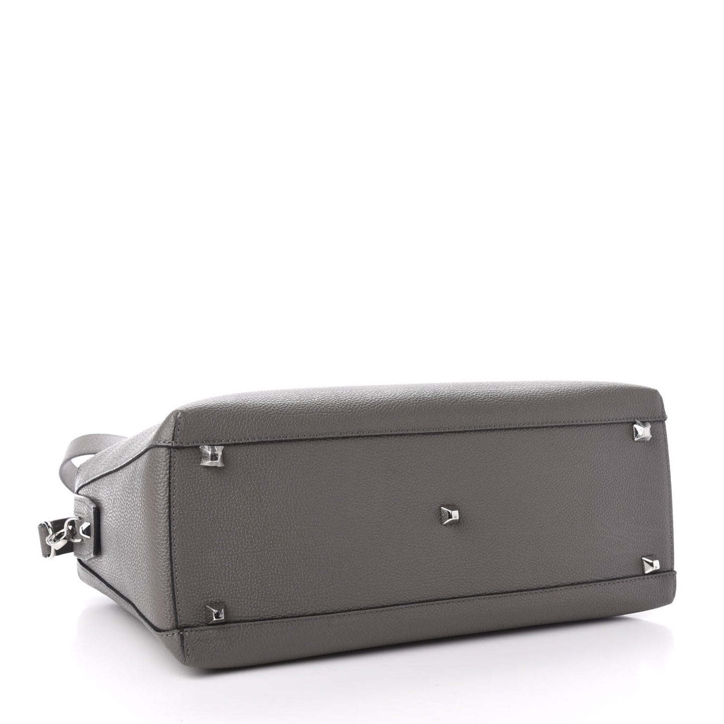 Grained Calfskin Large Ella Boston Grey