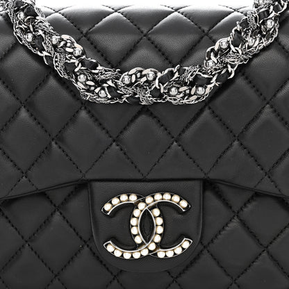 Chanel Lambskin Quilted Medium Westminster Pearl Flap Black 7 of 10