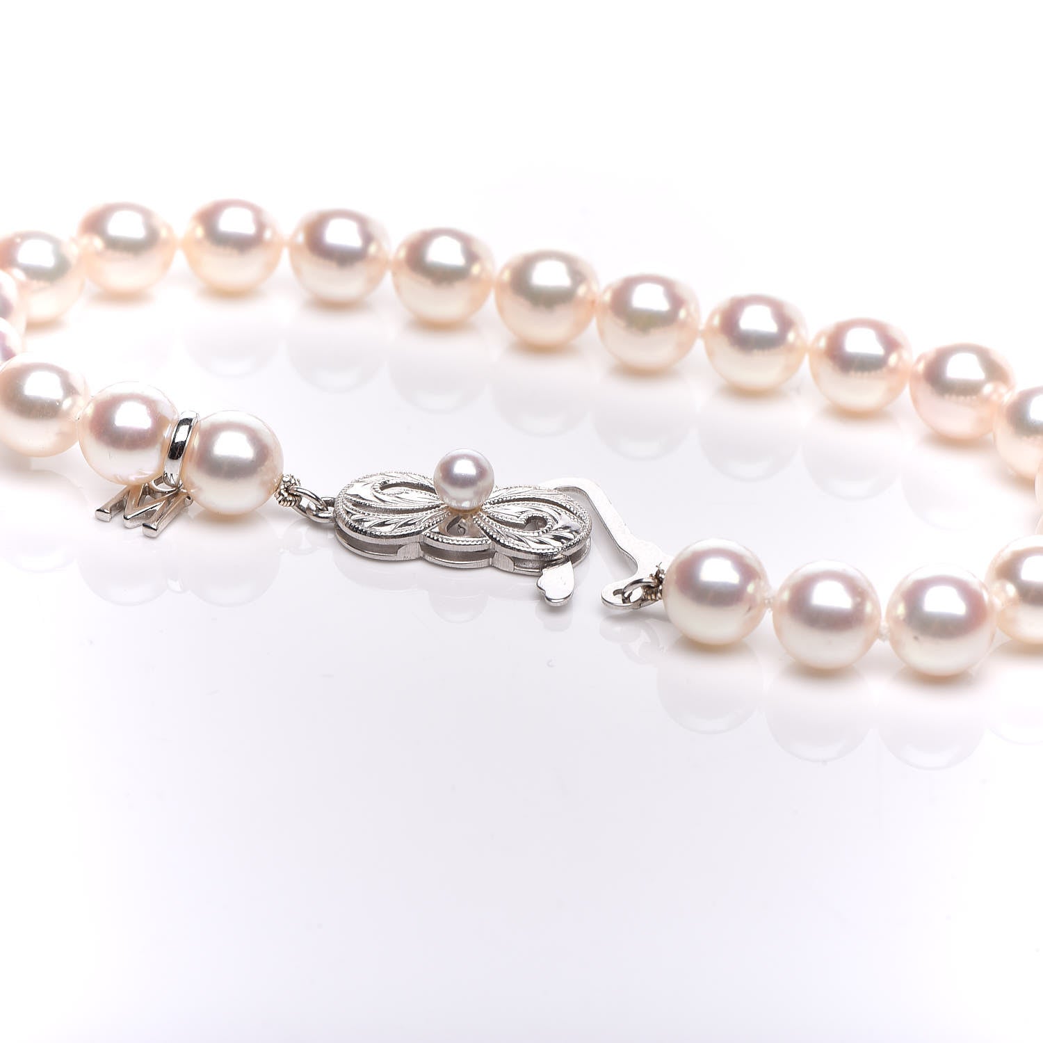 Mikimoto 18K White Gold Akoya Pearl 7mm Strand Bracelet 4 of 6