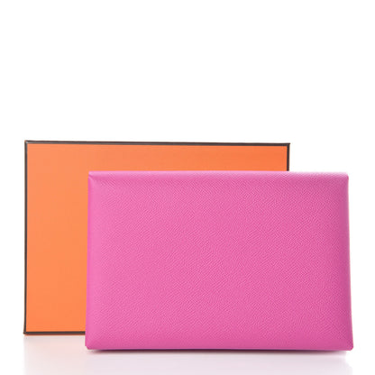 Hermes Epsom Calvi Pouch Magnolia Bleu Saphir 9 of 9