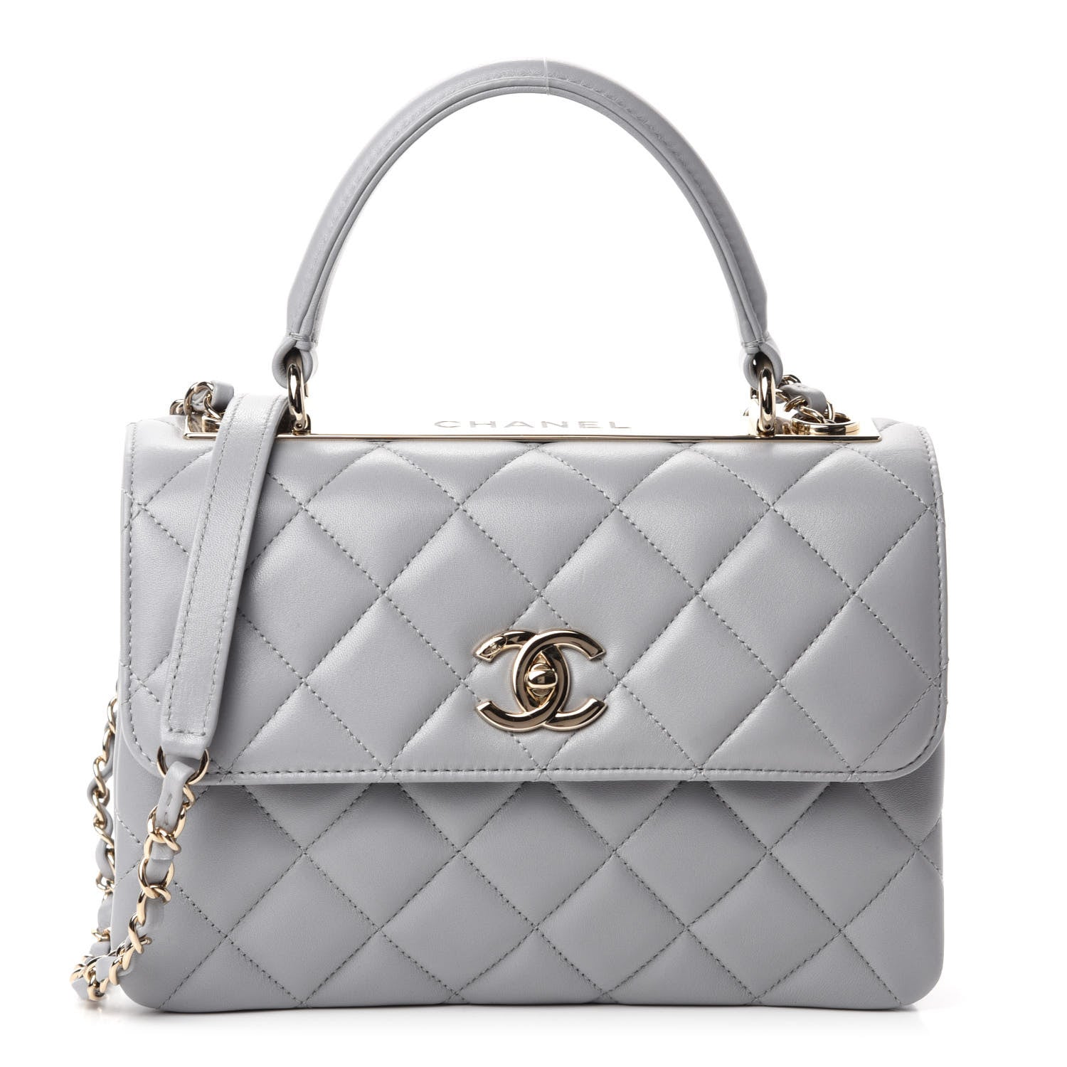 Chanel Lambskin Quilted Small Trendy CC Flap Dual Handle Bag Grey 1 of 11