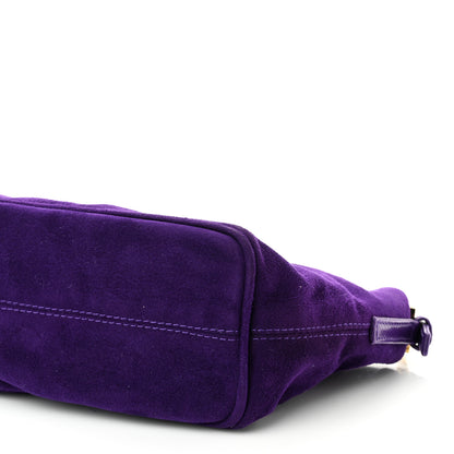 Fendi Suede Calfskin Shoulder Bag Purple 9 of 9