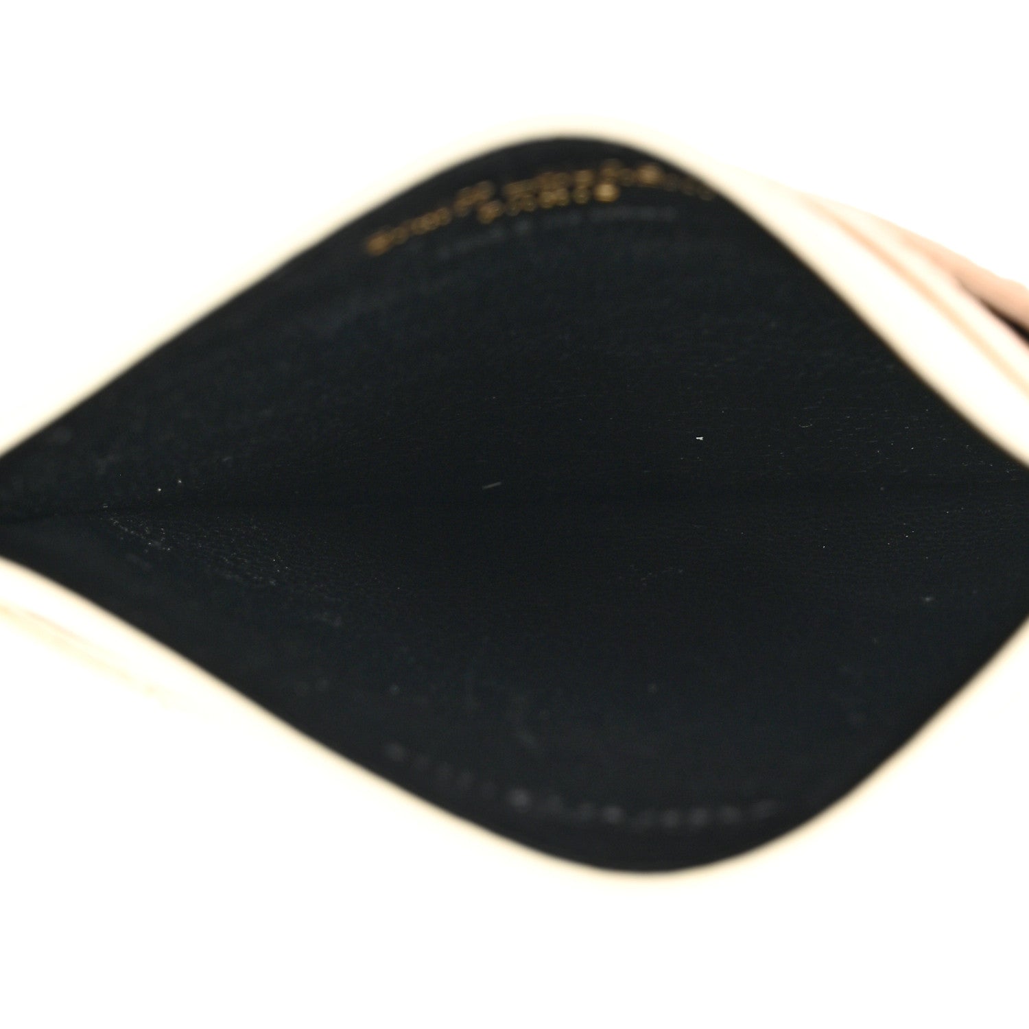 Saint Laurent Grain De Poudre Matelasse Chevron Monogram Credit Card Case Crema Soft 5 of 7