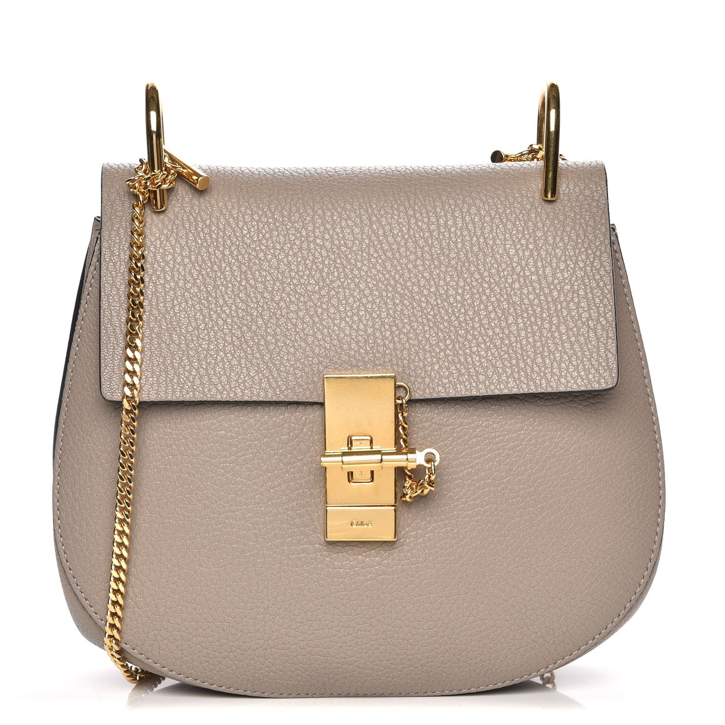 Grained Lambskin Drew Shoulder Bag Motty Grey