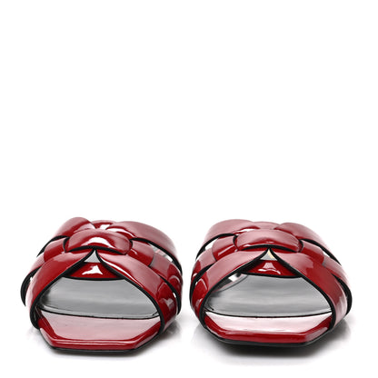 Saint Laurent Patent Calfskin Nu Pied 05 Slide Sandals 38 Red 2 of 7