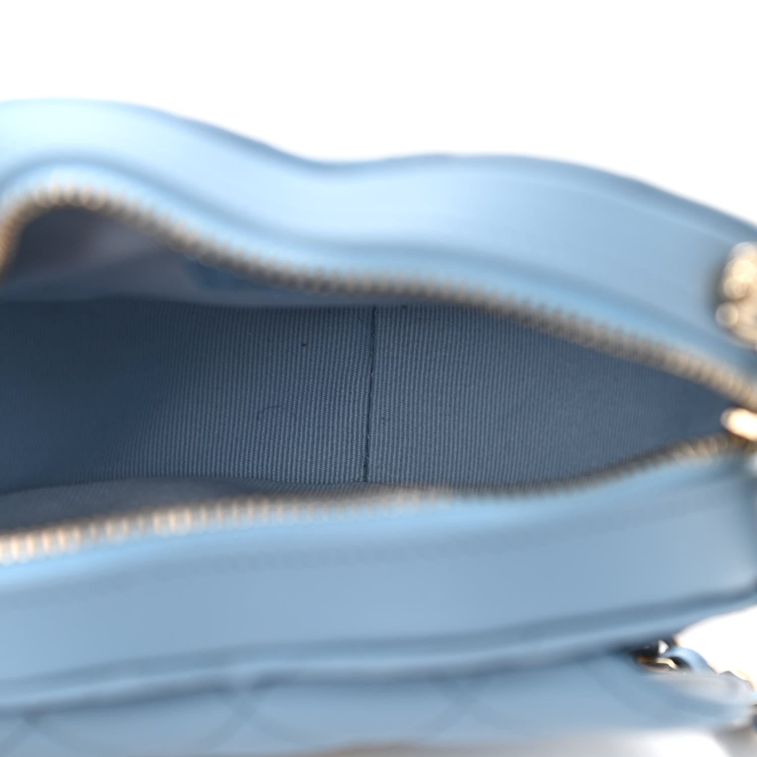 Chanel Lambskin Quilted CC In Love Heart Clutch With Chain Light Blue 5 of 11