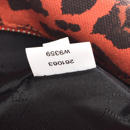 Stella McCartney Linen Leopard Small Falabella Tote Vermillion Black 7 of 9