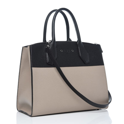 Louis Vuitton Taurillon City Steamer MM Black Beige 2 of 10