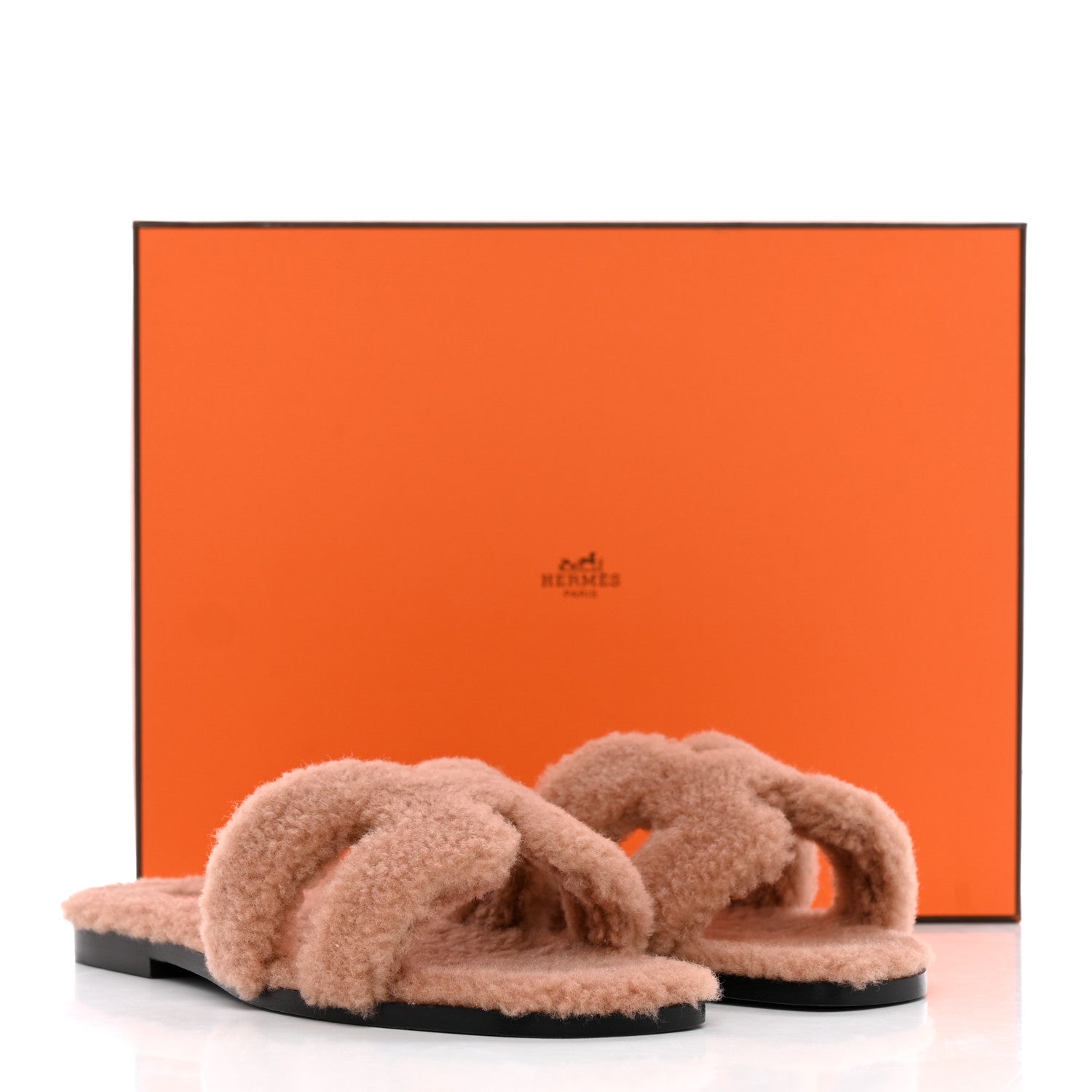 Hermes Woolskin Oran Sandals 37.5 Rose Aube 11 of 11