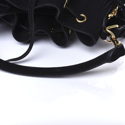 Saint Laurent Suede Calfskin Medium Emmanuelle Fringe Bucket Bag Black 14 of 14