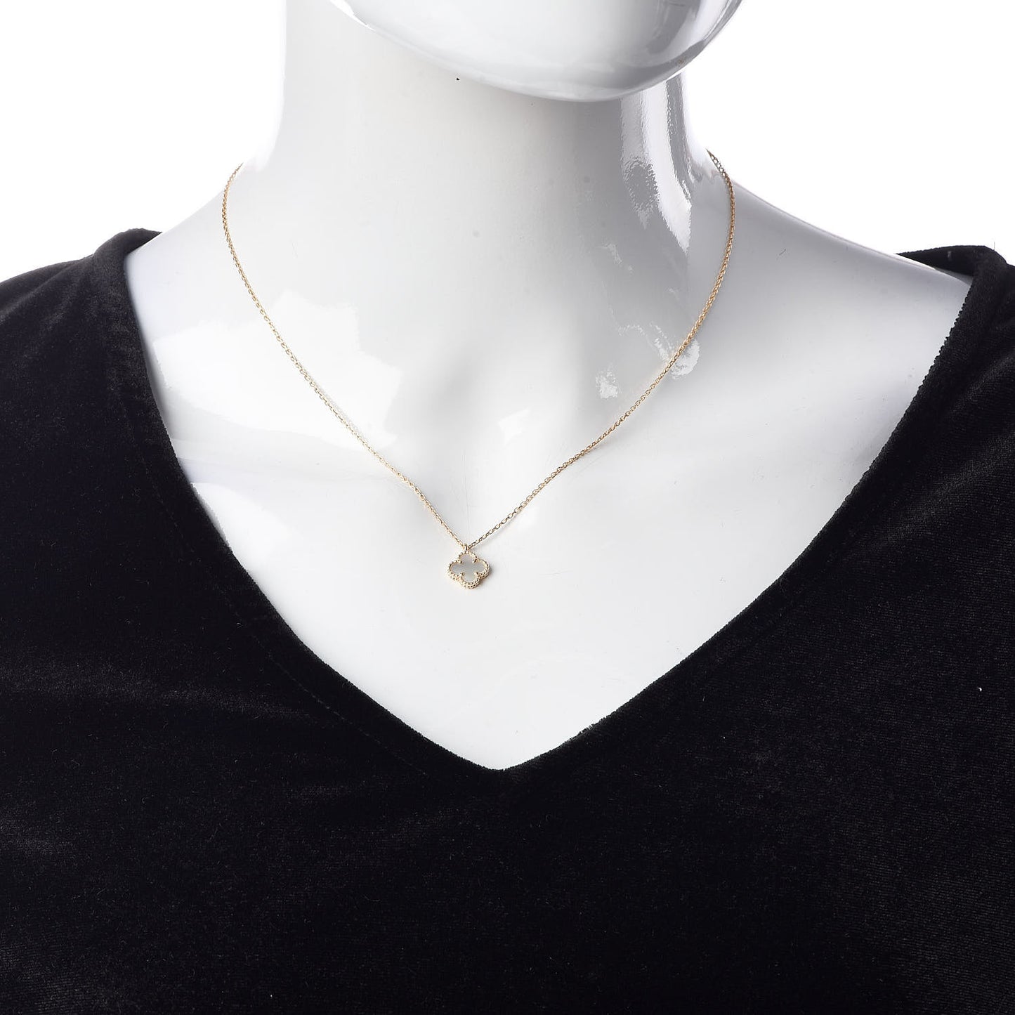 18K Yellow Gold Mother of Pearl Sweet Alhambra Pendant Necklace