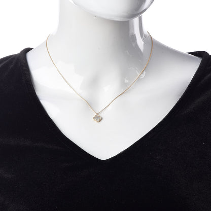 Van Cleef & Arpels 18K Yellow Gold Mother of Pearl Sweet Alhambra Pendant Necklace 2 of 8