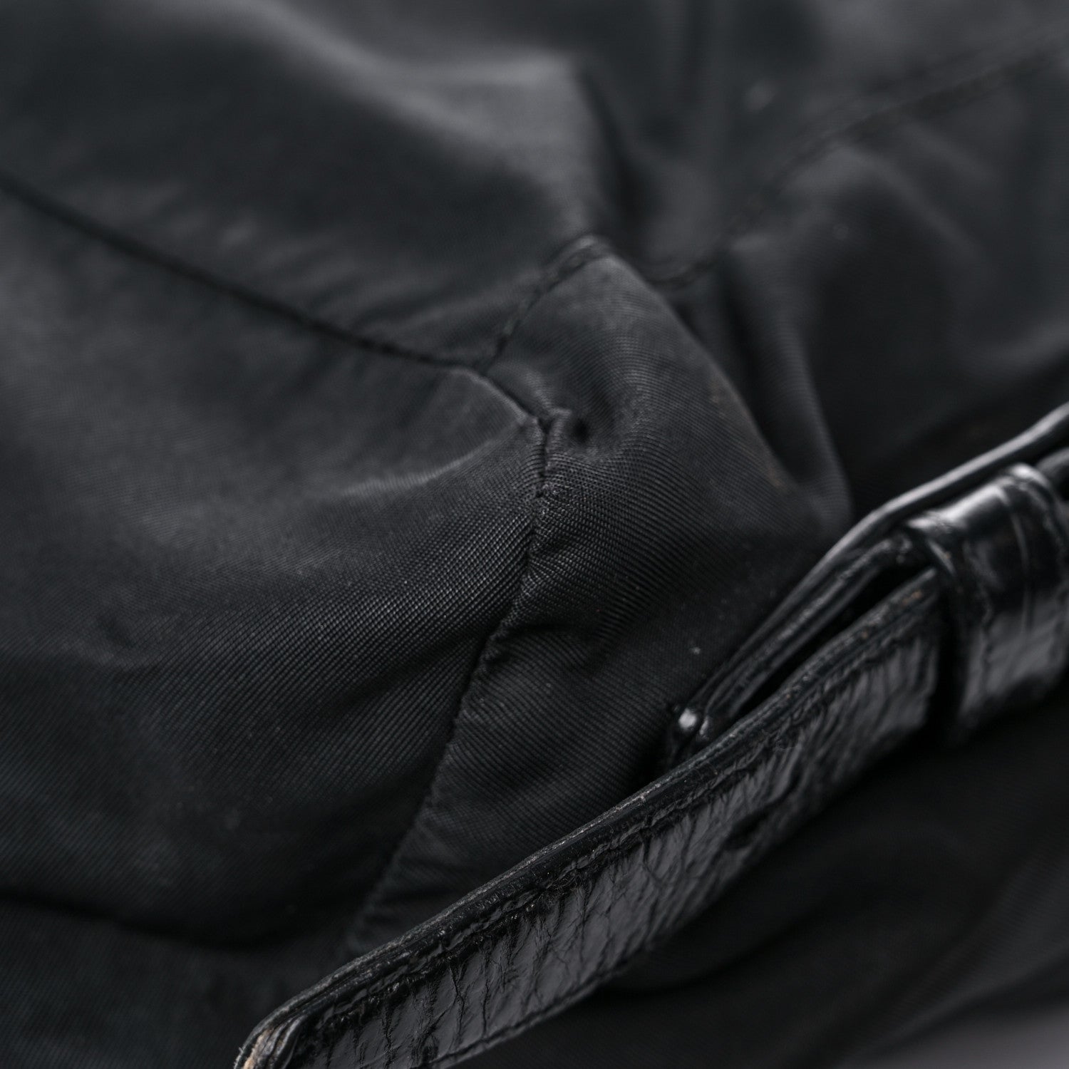 Prada Tessuto Nylon Crocodile Embossed Calfskin Cinch Backpack Black 11 of 28