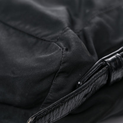 Prada Tessuto Nylon Crocodile Embossed Calfskin Cinch Backpack Black 11 of 28