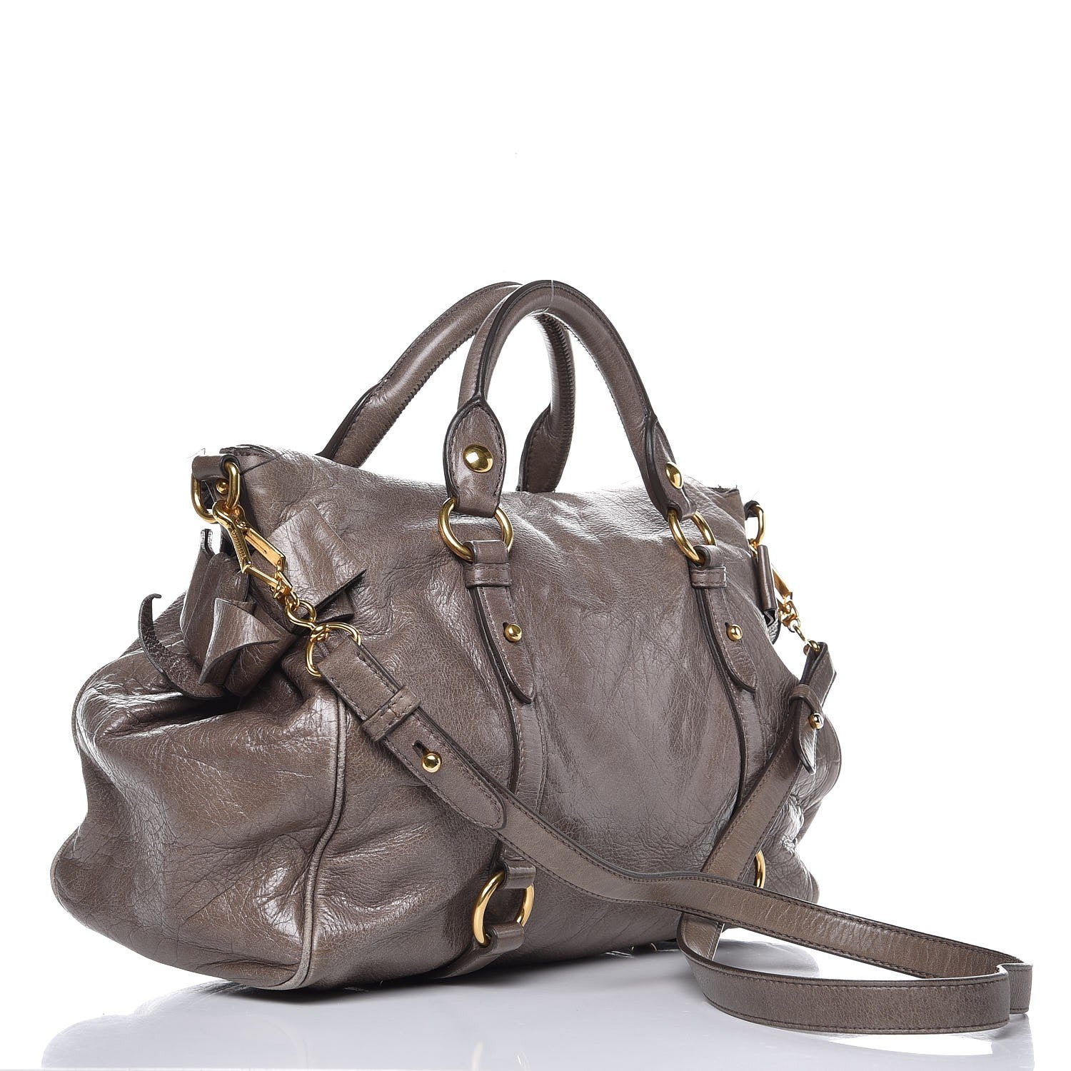 Miu Miu Vitello Lux Medium Bow Bag Fumo 3 of 11