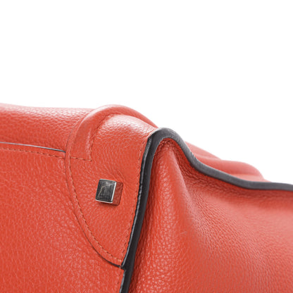 Celine Drummed Calfskin Mini Luggage Coquelicot 10 of 11