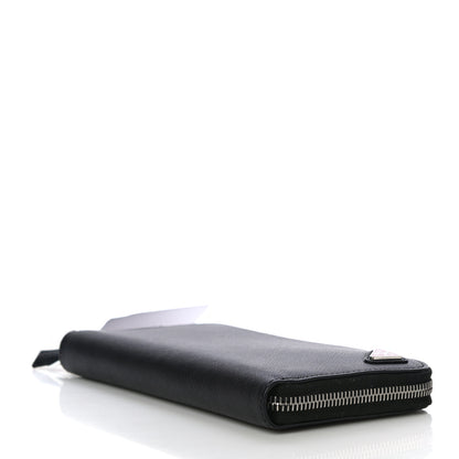Prada Saffiano Zip Around Portfolio Wallet Black Rosso 4 of 10