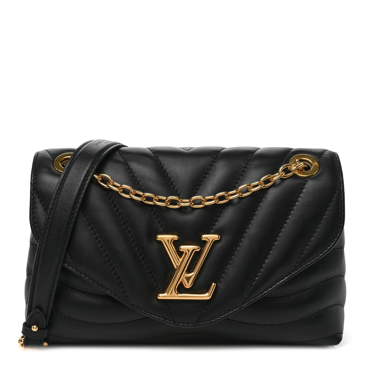 Louis Vuitton Calfskin LV New Wave Chain Bag Black 1 of 8