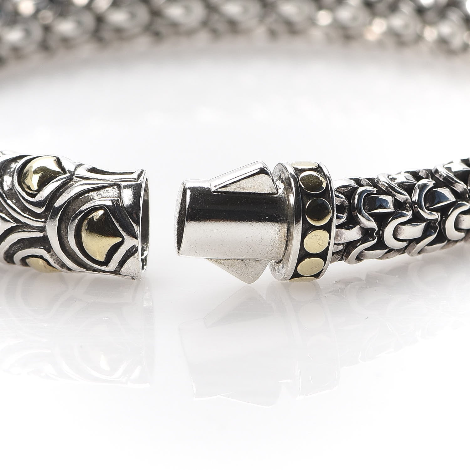 John Hardy Sterling Silver 18K Yellow Gold 6.5mm Legends Naga Station Bracelet 5 of 5