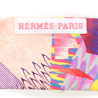Hermes Silk All Over Marble Silk Twilly Rose Multicolor Ocre 3 of 4