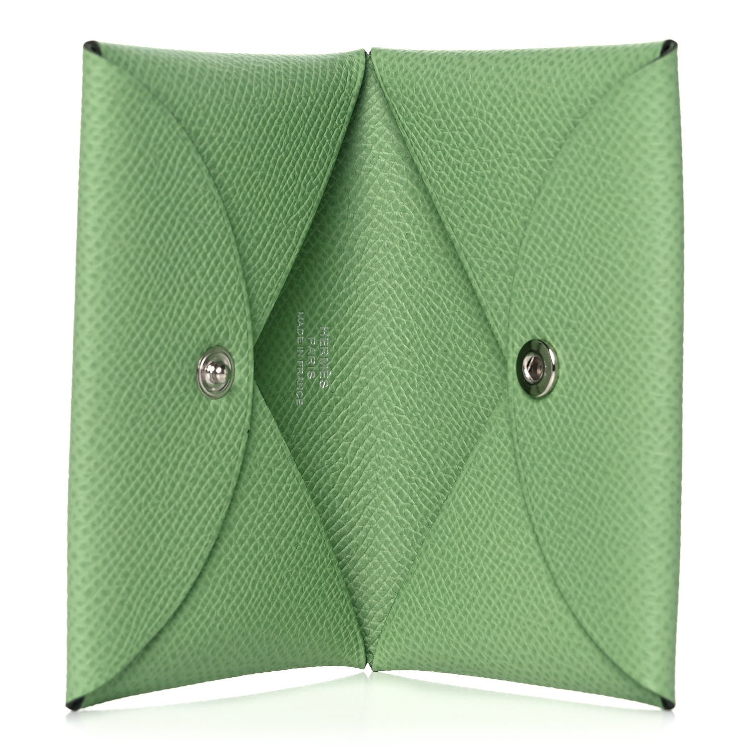 Hermes Epsom Calvi Card Case Vert Criquet 5 of 11
