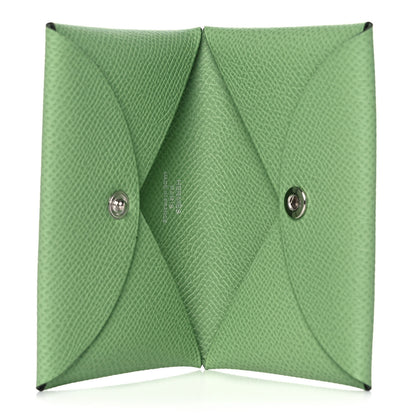 Hermes Epsom Calvi Card Case Vert Criquet 5 of 11