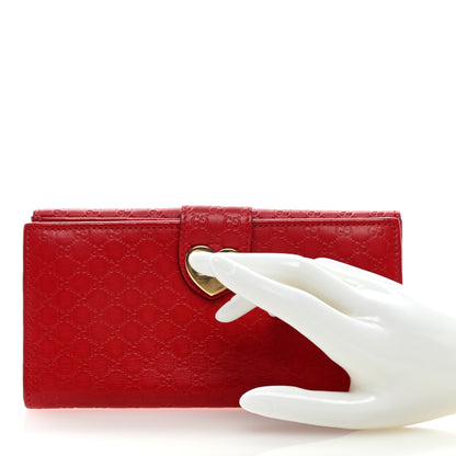 Gucci Microguccissima Heart Continental Wallet Red 2 of 6