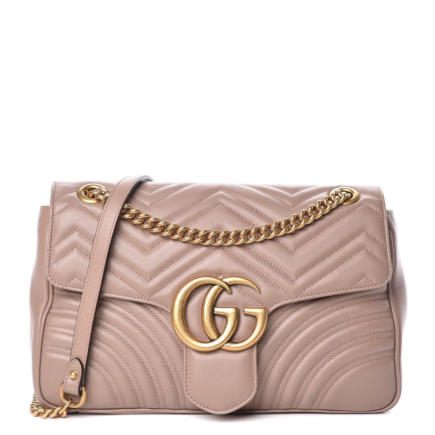 Gucci Calfskin Matelasse Medium GG Marmont Shoulder Bag Porcelain Rose 1 of 9