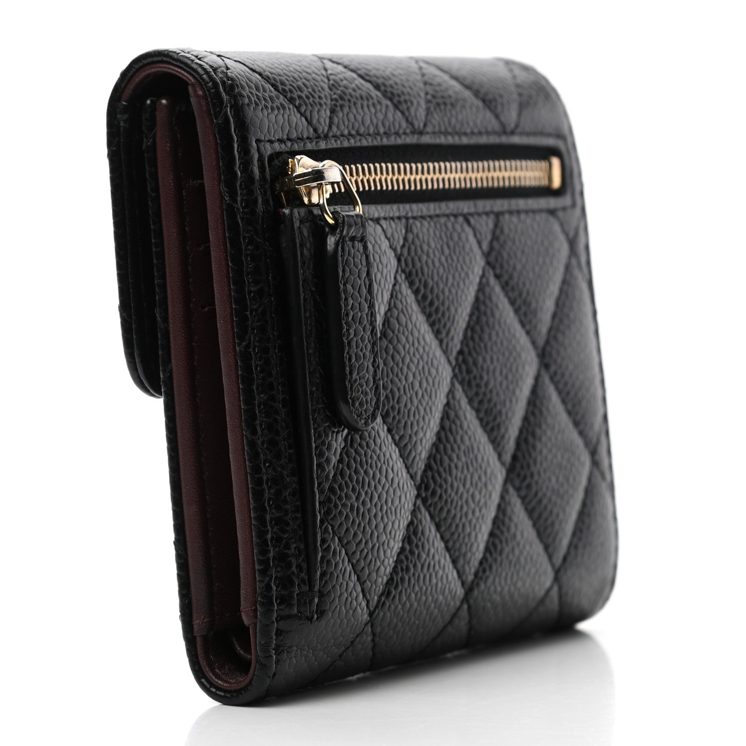 Chanel Caviar Quilted Compact Flap Wallet Black 2 of 7