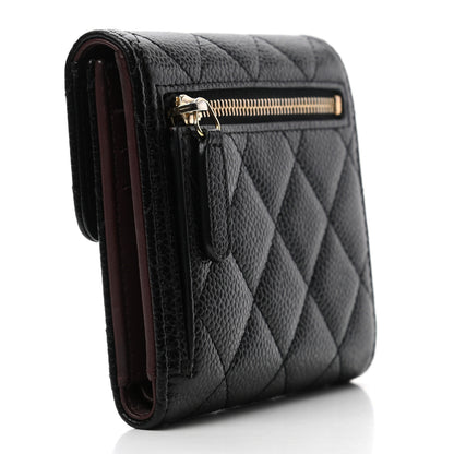 Chanel Caviar Quilted Compact Flap Wallet Black 2 of 7