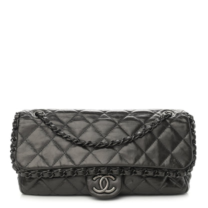Chanel Metallic Calfskin Quilted Medium Chain Me Flap Grey 1 of 11