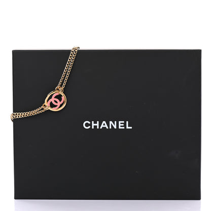 Chanel Metal Resin Chain CC Choker Gold Pink 7 of 7