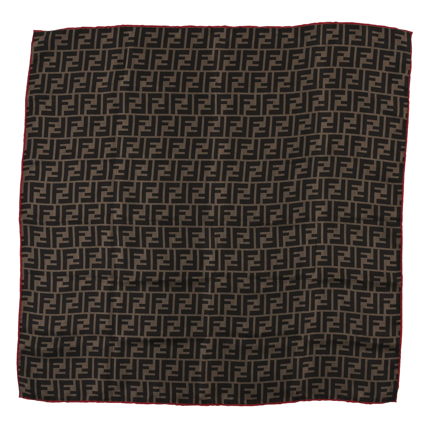 Silk FF Scarf Brown Red