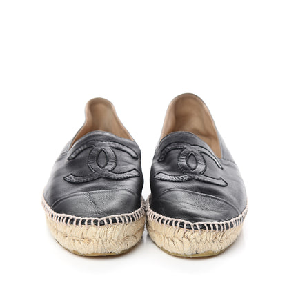 Chanel Lambskin CC Espadrilles 36 Black 2 of 8