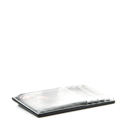 Saint Laurent Calfskin Print Flamingo 5 Fragments Zip Pouch Card Holder Black 4 of 7