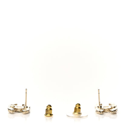 Chanel Pearl Crystal CC Earrings Gold Multicolor 3 of 5