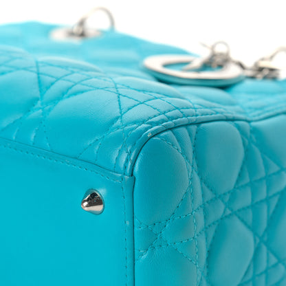Christian Dior Lambskin Cannage Medium Lady Dior Turquoise 9 of 18