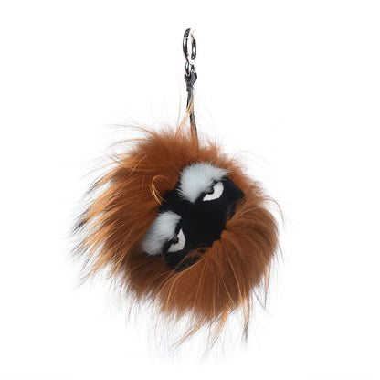 Fendi Fox Mink Rabbit Fur Vitello Flamingo Kooky Monster Bag Bug Charm Zucca Multicolor Black 1 of 3