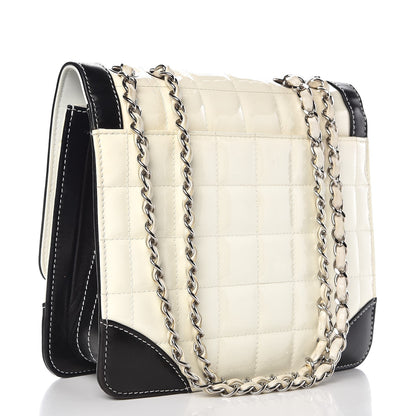 Chanel Patent Square Quilted Small Flap White Black 3 of 12