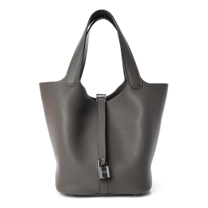 Hermes Taurillon Clemence Picotin Lock 22 MM Etain 1 of 8